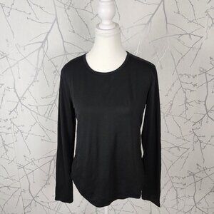 Segments Black 100% Merino Wool Long Sleeve Baselayer Top